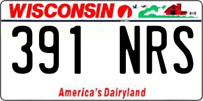WI license plate 391NRS