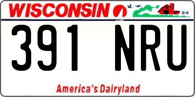 WI license plate 391NRU