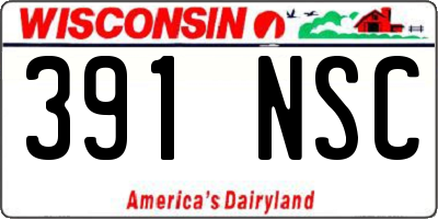 WI license plate 391NSC