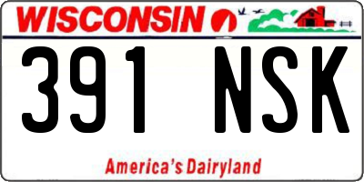 WI license plate 391NSK