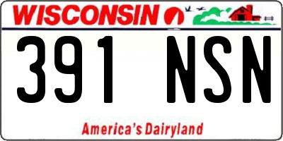 WI license plate 391NSN