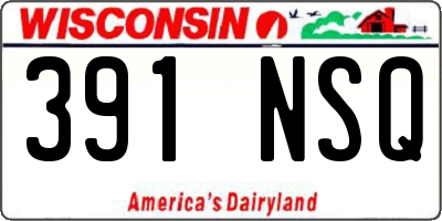 WI license plate 391NSQ
