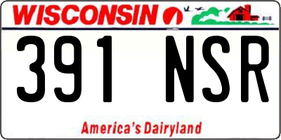 WI license plate 391NSR