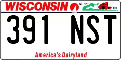WI license plate 391NST