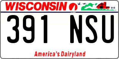 WI license plate 391NSU