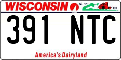WI license plate 391NTC