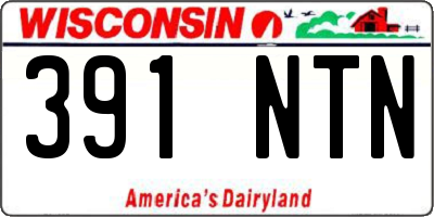 WI license plate 391NTN