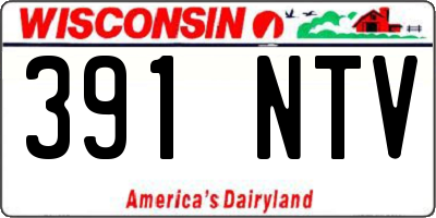 WI license plate 391NTV