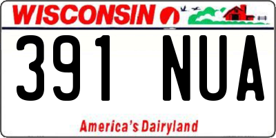 WI license plate 391NUA