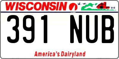 WI license plate 391NUB