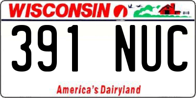 WI license plate 391NUC