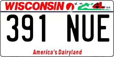WI license plate 391NUE