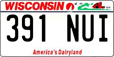 WI license plate 391NUI