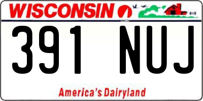WI license plate 391NUJ