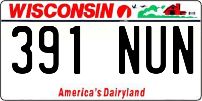 WI license plate 391NUN