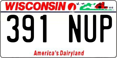 WI license plate 391NUP