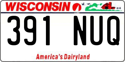 WI license plate 391NUQ