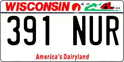 WI license plate 391NUR