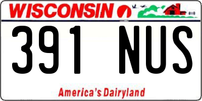 WI license plate 391NUS