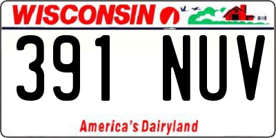 WI license plate 391NUV