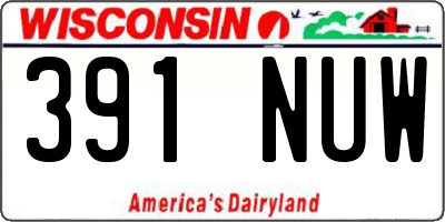 WI license plate 391NUW