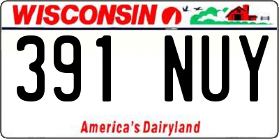 WI license plate 391NUY