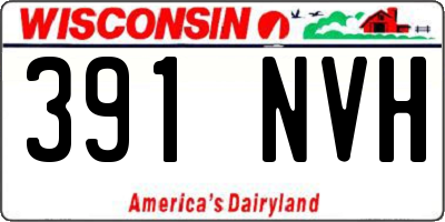WI license plate 391NVH