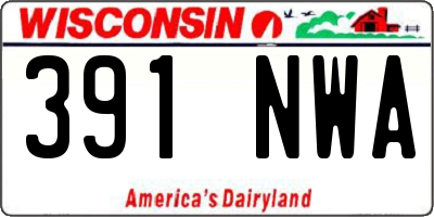 WI license plate 391NWA
