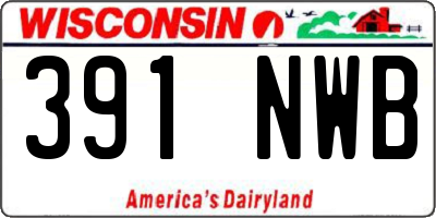 WI license plate 391NWB