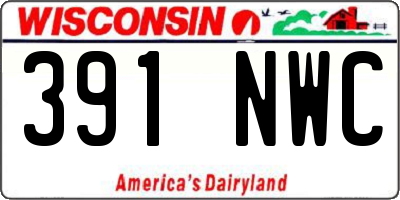 WI license plate 391NWC