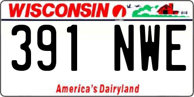 WI license plate 391NWE