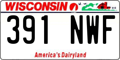 WI license plate 391NWF