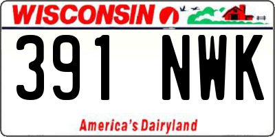 WI license plate 391NWK