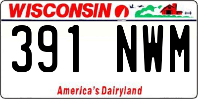 WI license plate 391NWM