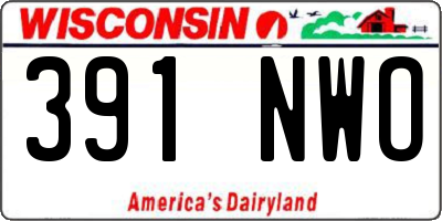 WI license plate 391NWO
