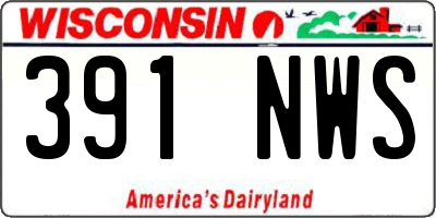 WI license plate 391NWS