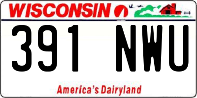 WI license plate 391NWU
