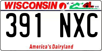 WI license plate 391NXC