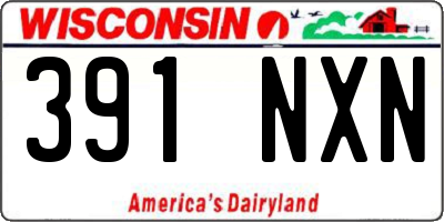 WI license plate 391NXN