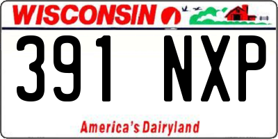 WI license plate 391NXP