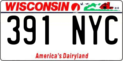 WI license plate 391NYC