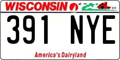 WI license plate 391NYE