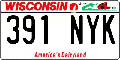 WI license plate 391NYK