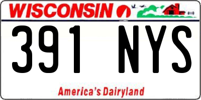 WI license plate 391NYS