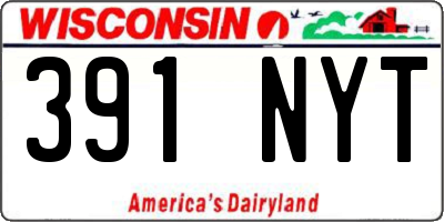 WI license plate 391NYT