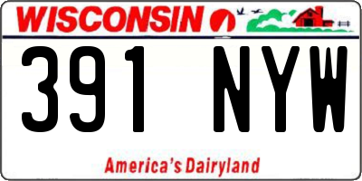 WI license plate 391NYW