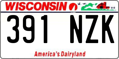 WI license plate 391NZK