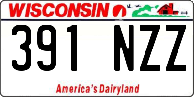 WI license plate 391NZZ