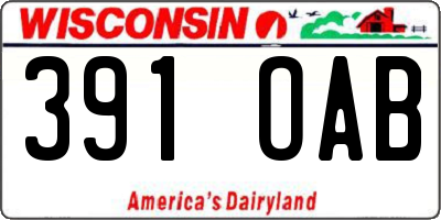 WI license plate 391OAB