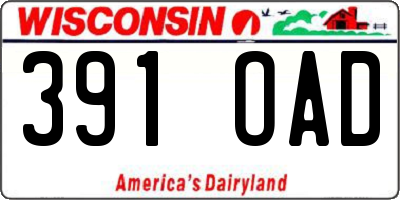 WI license plate 391OAD
